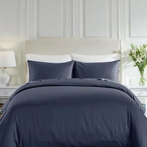 California Design Den 3 Pc Duvet Cover Set - Winner Good Housekeeping Best Bedding Awards 2025, 400 Thread Count Sateen, 100% Cotton Cooling Duvet Cover, Button Closure,Corner Ties - Indigo Dusty Blue (King (106" x 90")) California Design Den 3 Pc Duvet Cover Set - Winner Good Housekeeping Best Bedding Awards 2025, 400 Thread Count Sateen, 100% Cotton Cooling Duvet Cover, Button Closure,Corner Ties - Indigo Dusty Blue (King (106" x 90"))