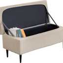 Ottoman Covers, Stretch Folding Storage Stool Slipcover Furniture Protector, Rectangle Bench Footstool Cover with Elastic Bottom, Soft Jacquard Fabric Removable Washable, Large (09)