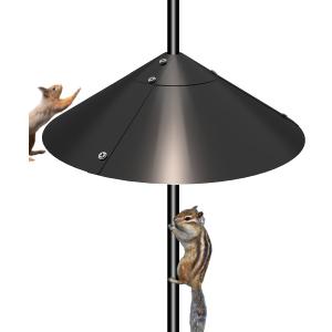Garbuildman Metal Squirrel Baffle for Bird Feeder Pole, Outside Pole Mount Bird House Guard for Outdoor Shepherds Hook, 19 Inch, 1 Pack