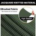 PrinceDeco Jacquard Futon Cover Stretch Armless Futon Sofa Cover Soft Futon Slipcover with Elastic Bottom Thick Sofa Bed Furniture Protector Covers, Machine Washable, Bronze Green