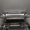 Stainless Steel Chafing Dish Buffet Food Warmer, 9L Steam Pans and Frame, Catering Equipment for Parties and Buffets (Silver Single Grid)