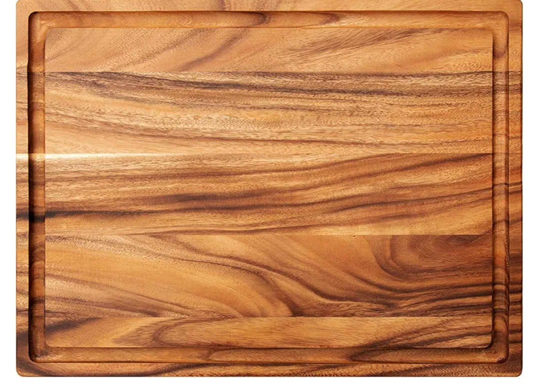 Villa Acacia 24 x 18 Inch Extra Large Wood Carving Board with Juice Groove and Drip Channel - Heavy 1.5" Thick Wooden Cutting Board