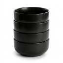 EWFEN Bowls Set for 4, Scratch Resistant Dishes Set, Dishwasher & Microwave Safe, Black