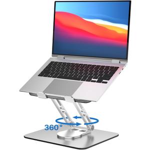 Laptop Stand for Desk Adjustable Computer Stand with 360 Rotating Base Ergonomic Laptop Riser Mount for Desk Foldable Protable Computer Desk Fits with MacBook Pro Air, Rectangle