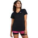 Under Armour Womens Tech Short Sleeve V Neck, (001) Black , Large