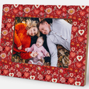 KRHFG Valentine's Picture Frame 5x7, Anniversary Valentine's Day Photo Frame Gifts for Her Girlfriend Wife Women, Romantic Floral Heart Picture Frames for Desk Tabletop Wall Display Decoration