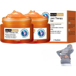 3 x 2 PCS Emu Oil Turmeric Joint Therapy Gel, Professional Soothing Relief Massage Gel, Gel Effective Relief for Back, Neck, Hands, Knee