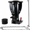 C5G1216 12"-16" Adjustable Cushioned 5th Wheel Gooseneck Adapter, Replacement for RV Camper Trailer, GTW 20000 Lbs, with Safty Chain