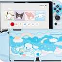 Kuitmor Protective Shell for Switch OLED,Slim Kawaii Cartoon Dockable Cover Case Compatible with Switch OLED,Anti-Scratch and Shock-Absorption Design Cover Skins(Cinnamoroll)