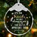 Giftelix Christmas Ornaments - It's The Friends WE Meet - Glass Ornament Friend Gifts for Women - Best Friend Ornaments for Christmas - Tree Decorations - Friendship Gifts for Friends - X-mas Decor