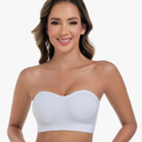 ANGOOL Strapless Bras for Women Wirefree Non-Slip Tube Top Invisible Bralette Seamless Padded Bandeau Bra, Medium