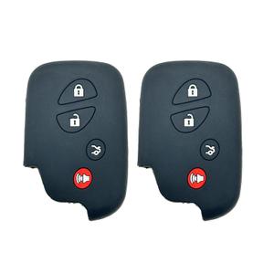 3 x WEIBISS 2Pcs Silicone Key Fob Cover Protector Keyless Jacket Remote Holder for Lexus GX460 RX350 ES350 IS250 GX460 LX570 IS350 GS430 GS300 GS450h HYQ14AEM HYQ14ACX, Black+Pink