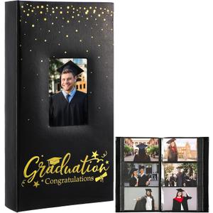 300 Pockets 2026 Graduation Photo Album 13 x 6 in Leatherette Cover Class of 2026 Graduation Photo Album Book for 4" x 6" Picture Memory Scrapbook for High School Graduate Student College Party Gift