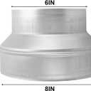 Duct Reducter 8 to 6 Air Ducting Reducer Increaser Air Duct Adapter or Round Metal Pipe Reducer for Bathroom Kitchen Ventilation Systems