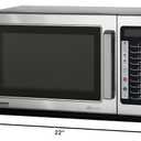 Amana RCS10TS 1000 Watt Stackable Countertop Commercial Microwave with Push Button Controls for Restaurant Buffet Catering Service | 1.2 Cu. Ft, 22"W x 19"D x 13-7/8"H, Stainless Steel, 120v, NSF