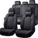 Fit for Jeep Wrangler Seat Covers 2000-2026, Nappa Leather, 360° Full Protection, Thick Padding & Memory Foam, Waterproof & Stain-Resistant Car Seat Cover (Luxury 5 Seats,Black)