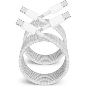 Long USB C to C Fast Charger Cable 10ft,60W Type C to C Fast Charging Cord for Apple iPhone 17 Pro Max/17 Air/16 Pro/15 Plus/MacBook Pro 2021/2020/2019/2018,iPad 12.9/11 inch/Mini/Air 5/Samsung Galaxy (White)