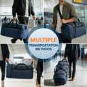 Uarition 80L Foldable Rolling Duffle Bag with Wheels, 28 Large Duffle Bag for Travel, Carry On Luggage Duffel Bag for Traveling/Camping/Moving, Water Resistant, Blue