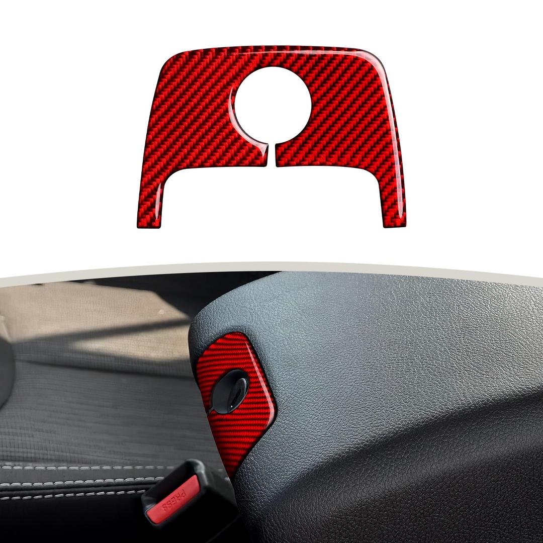Car Inner Door Handle Sticker Carbon Fiber Decal Interior Trim Cover for Jeep Wrangler 2011 2012 2013 2014 2015 2016 2017 Accessories (Red)