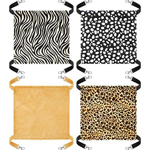 Boao 2 Pcs Guinea Pig Hammock Rat Hammock for Cage Small Animals - Chinchilla Parrot Sugar Glider Ferret (Leopard and White Dots)