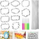 Frame Cookie Cutters 10 Shapes with 6 Cookie Scribes & 1 Storage Bag, Plaque Fondant Dough Cutters Baking Tools Kitchen Accessories for Home Daily Holiday Party