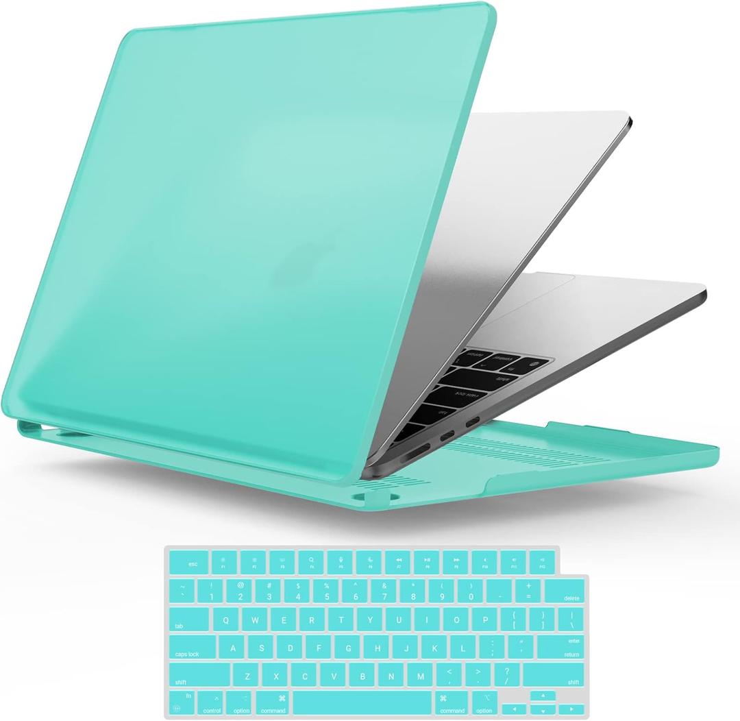 IBENZER Compatible with 2025 2024 2023 2022 MacBook Air 13 inch Case M4 A3240 M3 A3113 M2 A2681, Plastic Hard Shell Case with Keyboard Cover for Mac Air 13.6, Turpuoise, MAT13-KK-TBL+1 (Turquoise)