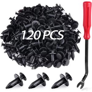 120 Pcs Fastener Rivets Replace 6503598 Compatible with 2007-2020 Jeep Wrangler JK JL & Unlimited Grill Grille Bumper Body Plastic Retainer Clips