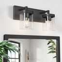 Bathroom Vanity Light, Square Design 2 Lights Modern Bathroom Lighting Fixtures Over Mirror, Black Light Fixtures for Living Room/Bedroom