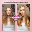 Thermal Brush for Blowout Look, 1.5 Inch Heated Round Brush for Loose Curl,Volumizing Ionic Curling Iron Wand, Hot Round Iron, Pink Gold