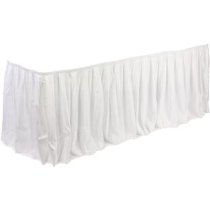 Displays2go 13.5-Feet Long Box Pleated Table Skirt, 162-Inch x 29-1/4-Inch, White (BXSKTWHT13)