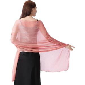 Ladiery Shawl Wraps for Women-Chiffon Shawl for Women Sparkly Rhinestones for Banquets, Weddings, and Formal Occasions.