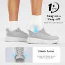Womens Easy On Walking Shoes Lace Up Comfortable Tennis Shoes with Roomy Toe Box for Women Breathable Running Sneakers (Light Grey, 10.0)
