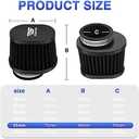 Pack of 2 Motorcycle Air Filter Universal 55MM Replacement Engine Filter High Performance Air Filters Fit Motocross Carburetor Cleaner for Pit Bike Scooter Moped ATV (Black)