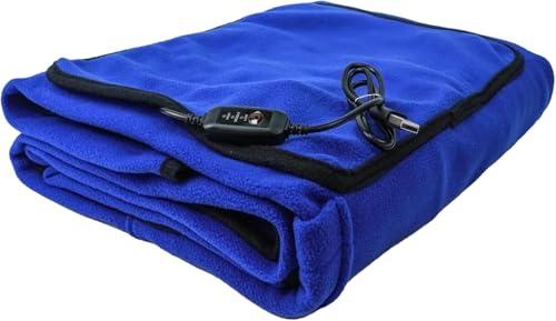 Kirkwood Kitchen Heated Blanket with USB Power, Soft Portable Outdoor Blanket, Stadium Blanket, Picnic Blanket, for Traveling, Camping, Hiking & Outdoor Activities or Wheelchair Use, Blue