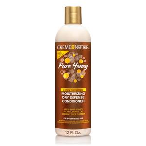Creme of Nature Pure Honey Moisturizing Dry Defense Conditioner, Hydrating Formula with Coconut Oil & Shea Butter, Detangles & Softens Dry Hair, Sulfate-Free, 12 oz, Pack of 2