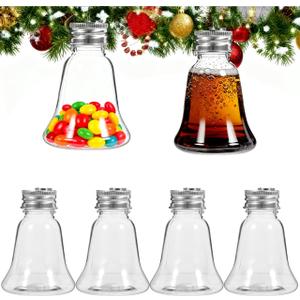 10pcs Christmas Drink Balls: 50ml Xmas Shot Glass Fillable Juice Bottles Clear Pendant Christmas Tree Ornament for Holiday Party Decoration 2.75X2.04X2.04in