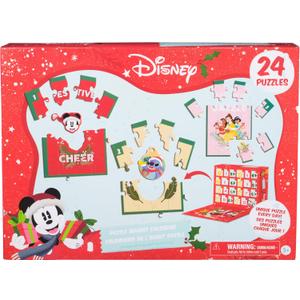 Spin Master Games, Disney Puzzle Advent Calendar, 24 Unique Puzzles to Reveal, Holiday Countdown Calendar Foil Pieces & Cardboard Ornaments, 300 Pieces, for Ages 3 & Up