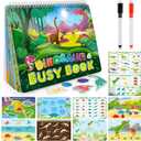 MDINGTD Dinosaur Toys for Kids 3-5, My Preschool Busy Book Montessori Toys for 3 4 5 6 7 Year Old Boys Girls Preschool Learning Homeschool Activities Birthday Gifts for Kids Ages 2-4 5-7