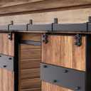 Easelife 12FT Exterior Sliding Barn Door Hardware Kit, Box Rail Track, 450lb Capacity, Black Weather-Resistant Steel, Wall Mount System for Outdoor Use, Fit Double 36in Door