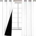 BGment White Blackout Curtains 63 Inch Long - Black Out Curtains for Bedroom Thermal Insulated Curtains for Summer Grommet Total Room Darkening Window Drapes, 2 Panels, 42 x 63 Inch