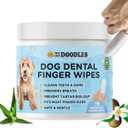 We Love Doodles Dog Teeth Cleaning Wipes - Pet Dental Finger Wipes for Dogs - Cleans Teeth and Gums, Freshens Breath Dog Dental Wipes, Prevents Tartar Buildup, Fits Most Finger Sizes (75 Wipes)