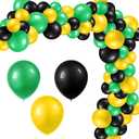 Sratte 120 Pcs Juneteenth Day Balloons Jamaica Latex Balloons Bulk 12 Inch Black Yellow Green Decor for Black History Month Independence Freedom Day Decorations Birthday Party Favors