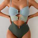 Eomenie Womens Cutout One Piece Swimsuit with Ring Linked Sexy Monokini Bathing Suit for Beach Vacation (M)