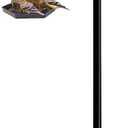 Artibear Adjustable Outdoor Shepherd Hook Stand with 5 Prong Base, 108 Inches Tall 3/5 in Thick, Shiny Black (1 Packs)