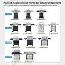 Grill Replacement Parts for Charbroil Performance 4 Burner 463342119, 463347017, 463335517, 463376017, 463342118, 463335517, 463349917, 18" Grill Grates, Heat Plates, Burner for Char-broil Grill Parts