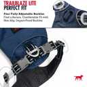 Tuff Pupper All-Day Wear Dog Harness | for Walking, Trail Running, Hiking | Front & Back Leash Clips | Reflective Trim | Easy On/Off Buckles | Lightweight Breathable | No Pull Design (XXS, Blue)