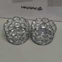 30 Pieces Crystal Tealight Candle Holders Bulk, Votive Candle Holder Stands with Diamond Design for Table Centerpieces Wedding Party Home Decor and Holiday Favors (Silver)