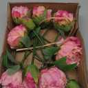 florisso Light Pink Peony Artificial Flowers - 11 Branches Silk Peonies for Vase Arrangements, Wedding Decor & Living Room Accents (Faux Flowers) (Small)