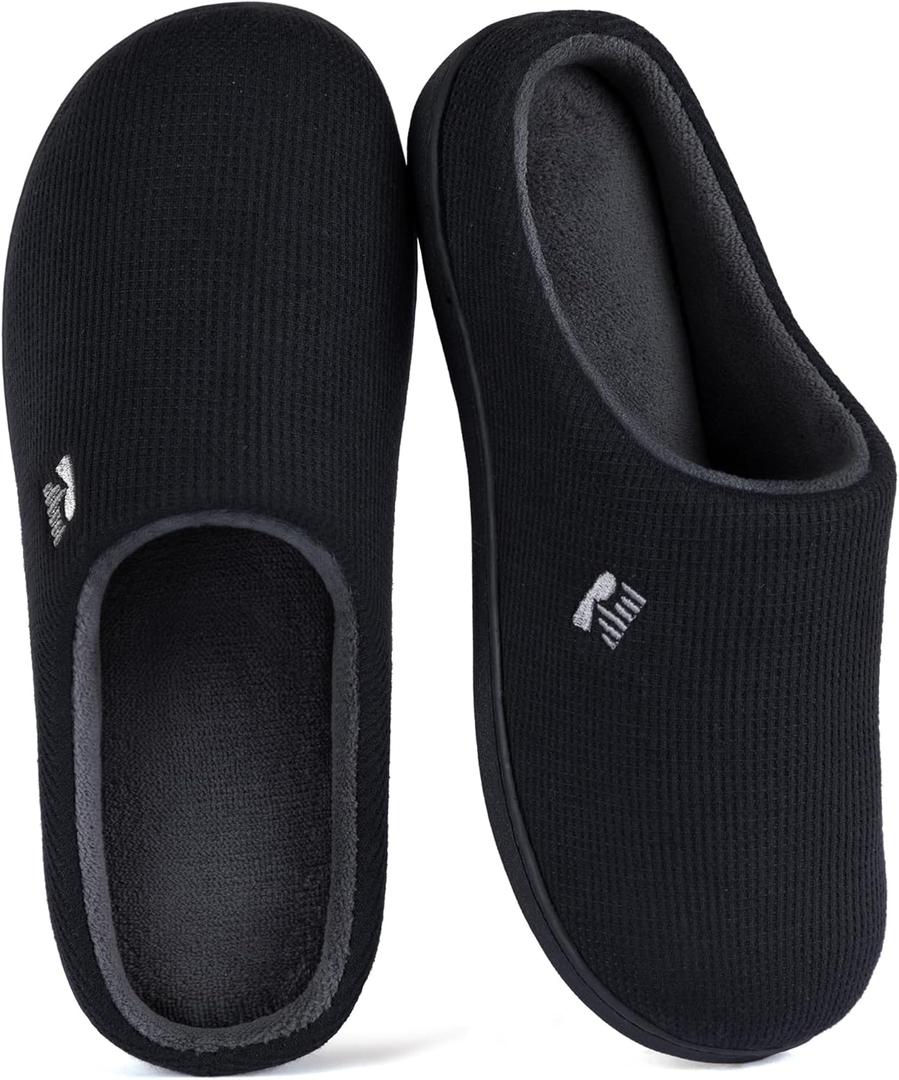 RockDove Women's Original Two-Tone Memory Foam Slipper (9-10, Black/Grey)
