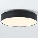 Modern Black Flush Mount Ceiling Light, 3-Lights Round Ceiling Light, Minimalistic Ceiling Lamp Acrylic Shade Lighting Fixture for Bedroom Laundry Room Bathroom Hallway(15.8 Inch)